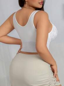 大码女式性感蕾丝边紧身吊带背心