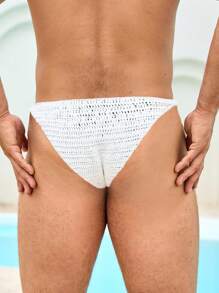 Manfinity Swimmode 男士 3D 象鼻三角内裤 - 白色 - 查看 2