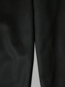 Manfinity Dauomo Men's Solid Color Elastic Waist Loose Wide Leg Sweatpants - Black - View 5