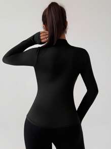 DAZY Giacca sportiva da corsa e yoga a maniche lunghe, slim fit