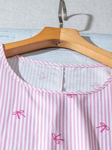 SHEIN LUNE Plus Size Women's Summer Butterfly Stripe Floral Decor Sleeveless Dress Tea Party Dress, Graduation Dresses For Women, Romantic And Elegant, Commute Vacation Outfits Minimalist, Simple & Fashionable Suitable For Daily Wear, 3D Flower Decoration On The Hem, Round Neck Sleeveless Fishnet Mini Dress Ins Blogger Outfits, Elegant Personalized Party, Elegant Daily Party Event Vacation Style, Holiday Outfits, Boho/Bohemian Waist-Slimming Mini Dress, - Pink - View 6