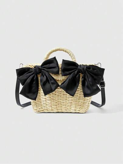 Kawaii Vacation Casual Bow Decor Handbag
