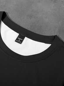 PAVTROS Manfinity Streetrush Men's Casual Loose Fit Letter & Numeric Pattern Short Sleeve T-Shirt - Multicolor - View 4