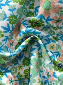 SHEIN Swim Set Bikini Motif Bunga Acak untuk Pantai & Liburan Musim Panas - MultiWarna - View 6