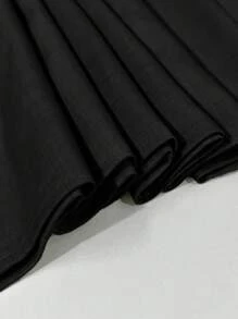 SHEIN Frenchy Đầm suông rộng rãi không tay màu trơn cỡ lớn dành cho nữ - màu đen - Xem 5