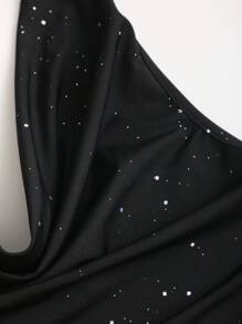 Sweetra Damska nowa seksowna sukienka imprezowa z odkrytymi plecami i plisowaną talią, z drapowanym dekoltem, odpowiednia na ukończenie szkoły, dzień niepodległości i codzienne dojazdy do pracy