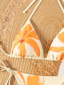 Swim Mod Set di bikini in tinta unita con laccetti, costume da bagno estivo per donna elegante, sexy, da spiaggia, per festa, vacanza, danza, primavera