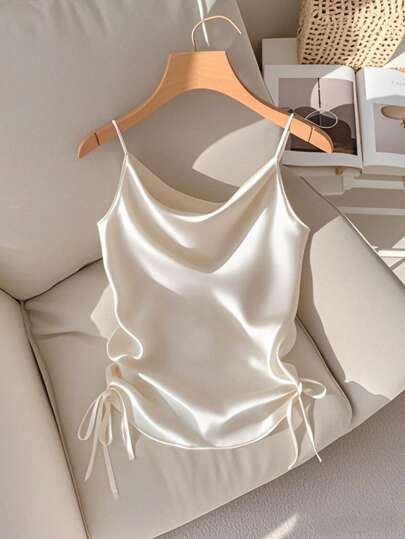 Franclia 女士浪漫纯色休闲吊带背心