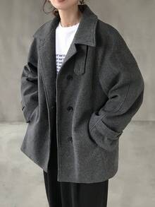 FRIFUL 女士常规纯色夹克，秋季女式外套 - 深灰色 - 查看 2