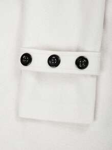 Manfinity Mode Men's Solid Color Simple Long Sleeve Overcoat, Casual Wear Long White Overcoat Winter, Men Peacoat, European Style, Old Money, Fall