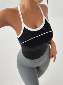 DAZY Áo ba lỗ thể thao chạy bộ yoga bó sát mùa hè cho nữ - màu đen - Xem 6