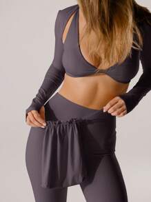 Aralina Leisurewear Crop Active Shrug With Thumb Detail And Bag