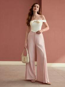 MOTF PREMIUM PLEATED BUTTON PANTS - Dusty Pink - View 6