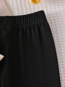 Elladie kids Baby Girls Casual Long Sleeve Bow Print Top & Leggings 2pcs Set, Cute & Fashionable For Autumn Baby Girl Warm Sets Baby Casual Sets Two Pieces Winter Outfits For Toddler Girl Fall - Apricot - View 4