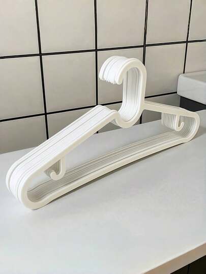 10Pcs/Set 40cm Long Black Plastic Clothes Hangers, Wardrobe Storage Hangers, Lightweight Space-Saving Clothes Drying Rack, Clothes Storage, Suitable For Drying And Storing Coats, T-Shirts, Shirts, Skirts, Underwear, Home Essentials