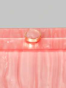 Ontre Bolso de mano de unicolor con conexión de cuentas de moda para mujer