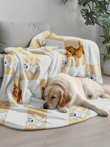 TOM & JERRY X SHEIN 1PC Cartoon Pattern Plush Nap Blanket - Ultra Soft Fluffy Fleece Throw For Sofa, Office & Bed, Warm Cozy Lightweight Blanket For Adults, Travel & Home Decor - White - View 10