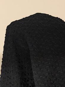 Almamuse-D Straight Fit Lace-Up Square Neck Slit Black Mini Dress For Women, Spring/Summer/Autumn Seasons - Black - View 7