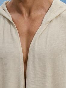 Manfinity RSRT 男士纯色连帽宽松长款背心，度假装