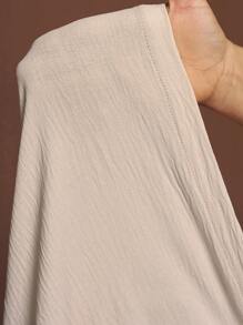 Veslaya Vestido de unicolor talla grande, uso casual y de vacaciones para uso diario, primavera/verano - Albaricoque - Ver 16