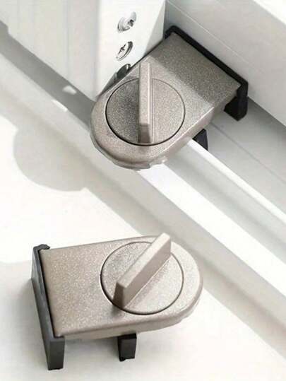 Lås i aluminiumlegering för skjutdörrar och fönster - Förstärker stöldskyddet, förhindrar klämskador och fall, lämplig för hemsäkerhet