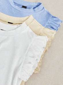 Zolique 女士纯色无袖圆领时尚紧身衣，适合夏季 - 彩色 - 查看 3