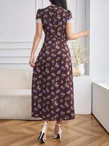 Modelyn 时尚浪漫度假性感女士长裙 - 咖啡 - 查看 3