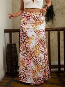 SHEIN VCAY Váy len bó sát họa tiết da báo và hoa cỡ lớn cho nữ, váy dài phong cách đảo bãi biển mùa hè, kỳ nghỉ bãi biển, kỳ nghỉ sân bay, mùa hè, phong cách Boho sang trọng, bữa nửa buổi theo phong cách Boho, kỳ nghỉ bãi biển, kỳ nghỉ thành phố, phương Tây, trang phục phương Tây, phụ nữ, kỳ nghỉ đảo mùa hè châu Âu, tuần trăng mật, Old Money, bãi biển phía Nam Santorini, Hy Lạp, bờ biển Amalfi, đảo Ibiza, cô gái, họa tiết da báo, họa tiết báo gêpa - Nhiều màu - Xem 1