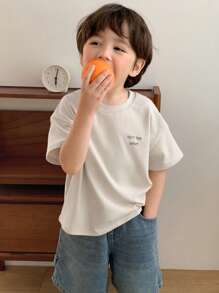 Hapijoa 男童棕榈树印花短袖休闲T恤 度假 - 白色 - 查看 2