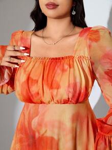 Modelyn 大码优雅花卉印花连衣裙