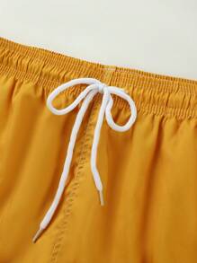 男士夏季海滩度假随机菠萝印花衬衫和短裤套装 - 黃色 - 查看 6