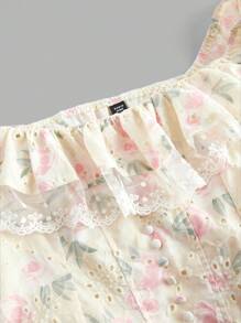 SHEIN MOOSTA Plus Size Women Embroidery Print Sleeveless Casual Vacation Dress