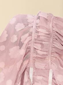Almamuse Áo hai dây chắp vá bằng vải chiffon lãng mạn dành cho nữ - Hồng - Xem 6
