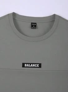 Manfinity Homme Set de 2 piezas para hombre con camiseta de cuello redondo de manga corta y pantalón con cordón