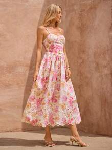 Lavishia Damen Sommer Urlaubs Blumen Muster Hohlstickerei Trägerkleid Sommer Urlaubs Blumen Muster Y2K Kleidung Damen Y2K Rückkehr zur Schule Kleidung Land Outfits Damen Old Money Stil Damen Ausgehoutfit Flughafen Outfit für Damen Kleid für Damen Strand Outfits für Frau Strandkleid Strandurlaub Outfits Strandutensilien Party Kleid Pride Seestern Pailletten Kleid Urlaubsoutfits Flughafen Sommer Flitterwochen Frauenkleid für Damen Boho - Verschiedenfarbig - Übersicht 4