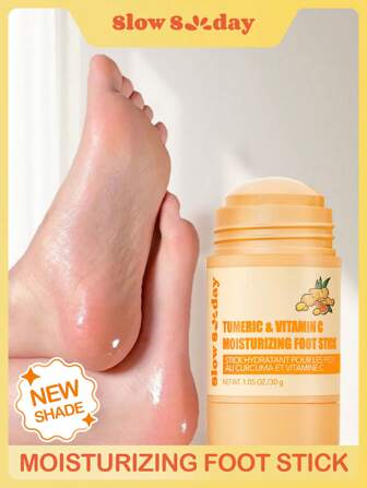 SlowSunday Tumeric & Vitamin C Moisturizing Foot Stick, Foot Care, Foot Spa, Foot Balm, For Dry And Peeling Skin, Feet & Knees & Body , Nourishes And Softens, For Dry, Cracked Skin