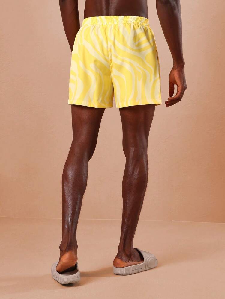 Casual Wave Pattern Beach Shorts