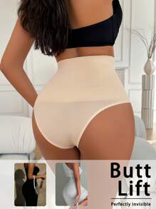 SHEIN 2pcs Women Seamless Shapewear Bottoms, Solid Color High Waist - Multicolor - View 4