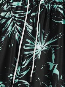 Manfinity RSRT 男士海滩度假椰子树印花背心和短裤套装