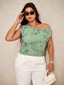 Elaquor 大码女式夏季休闲优雅浪漫度假沙滩绿色亮片修身上衣，适合音乐节、派对、浪漫之旅 - 綠色 - 查看 1