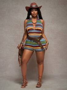 Slaydiva 女士休闲度假性感修身吊带连体裤 - 彩色 - 查看 5