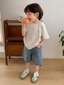 Hapijoa 男童棕榈树印花短袖休闲T恤 度假 - 白色 - 查看 4