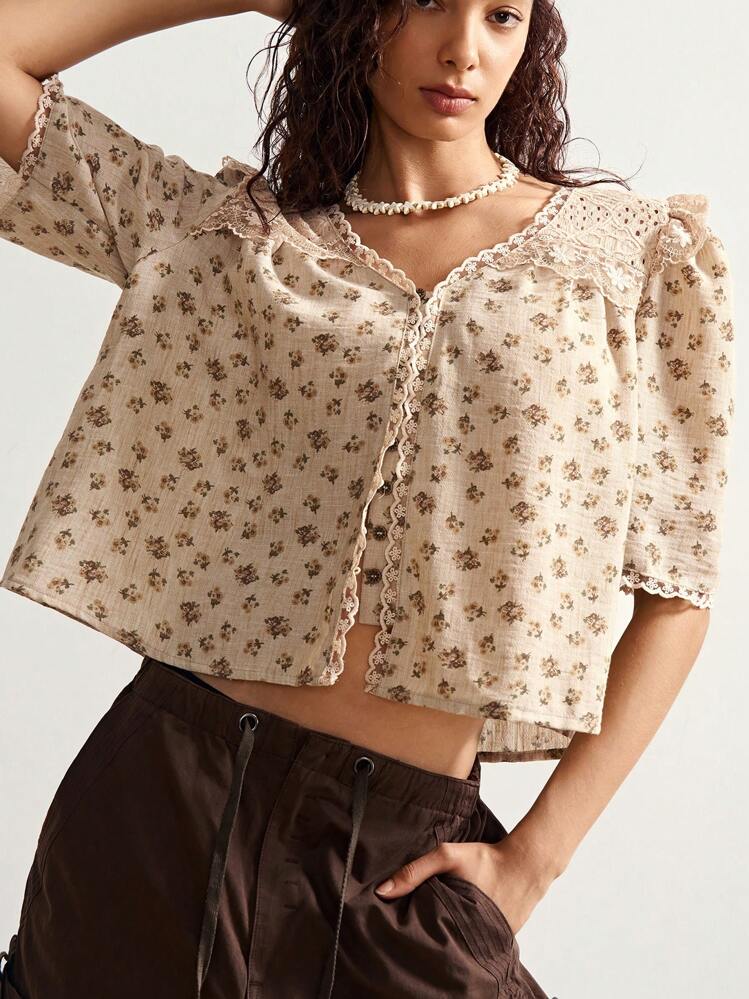 Bohemela Casual Loose Woven Women Shirt, Suitable For Summer, Autumn, BOHO, Independence Day - Brown - View 4