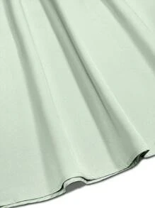 Franclia Women's Mint Green Turndown Collar Sleeveless Bodycon Dress, Summer - Green - View 3