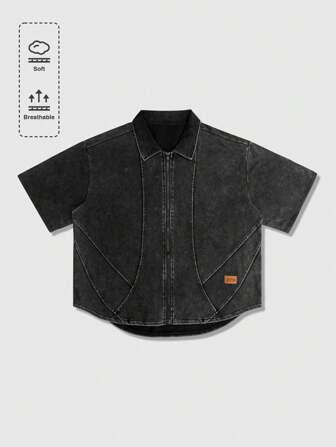 Street Life Chemise ample à manches courtes de style décontracté et outdoor pour hommes, pour usage quotidien