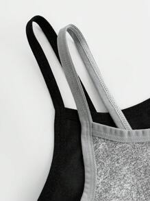 SHEIN Girlism 2pcs/Set Teen Girls Minimalist Comfortable Soft Camisole Bra Set Fall Winter