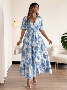 Breezaya Elegantes Sommerkleid mit Blume Muster in Große Größen