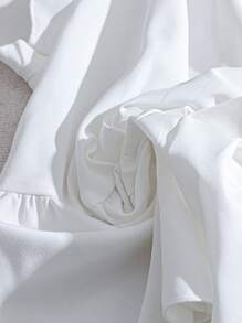 Franclia Elegante camicia a maniche corte che slancia la vita, tinta unita, adatta per l'estate