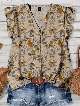 EMERY ROSE Women's Casual Retro Minimalist Shirt, Suitable For Summer