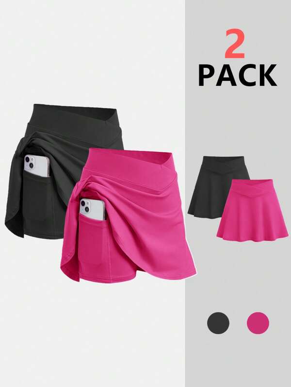 SHEIN 2 Stücke Mädchen Feststoff Gestrickt Figurbetonte Lässig Shorts und Sportanzug